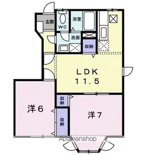 ヴィレッジ・ジュークA【1階】の間取り