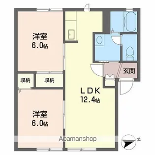 ノースウィング保免 A棟【1階】の間取り