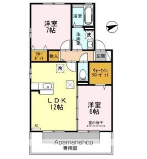リビングタウン弓ヶ浜D棟【1階】の間取り