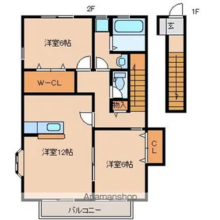 リアン山王【201号室】の間取り