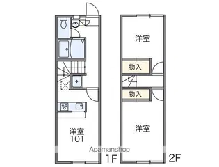 レオパレスとさみずき【109号室】の間取り