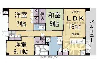 グリーンフォート長岡京【148号室】の間取り