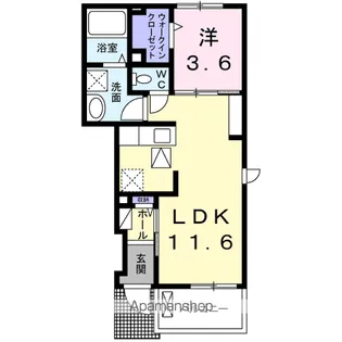 エレガント郡山【1階】の間取り