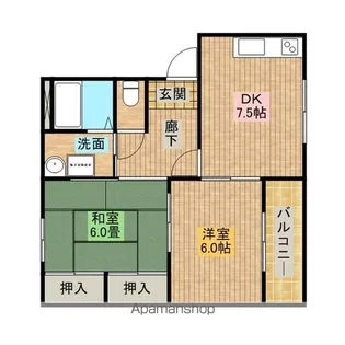 けやきハイツ【A201号室】の間取り