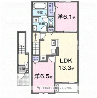 メグ・クレール A【2階】の間取り