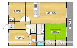 ベルモード三国ヶ丘【10階】の間取り