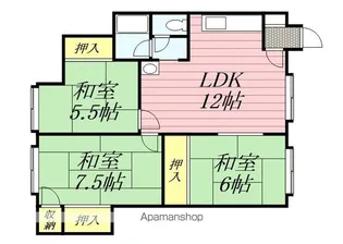 三島ハイツⅠ【2C号室】の間取り
