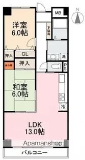 ロイヤルガーデン桜町【301号室】の間取り