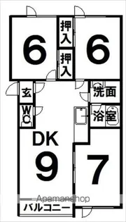 ラグジュリータウンA棟【2階】の間取り