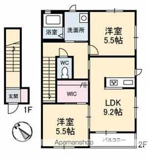 ヴィラージュ C棟【2階】の間取り