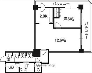 PRIME URBAN札幌 RIVER FRONT【12階】の間取り