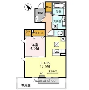 METEOR瑞穂【105号室】の間取り