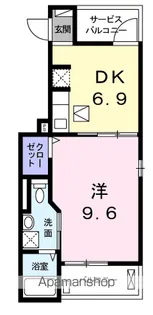 ラ・ポール筒井【1階】の間取り