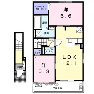 サン・フィオーレⅠ【2階】の間取り