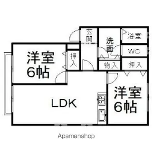 ハイツウッドランドⅢ【2階】の間取り