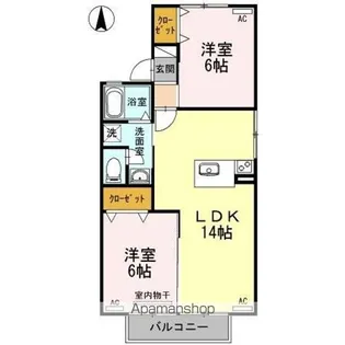 Kita壱番館 A棟【2階】の間取り