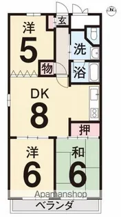 シャンボール千舟【1101号室】の間取り