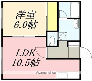 カーサ湯の浜Ⅱ【202号室】の間取り