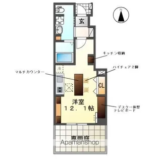 エアル(EARL)【105号室】の間取り