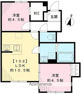 メゾンペジーブル【102号室号室】の間取り