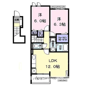 メゾン・ド・ソレーユⅡB【2階】の間取り