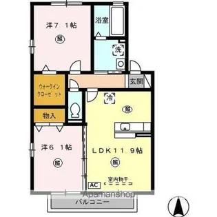 ソレイユ朝日【2階】の間取り