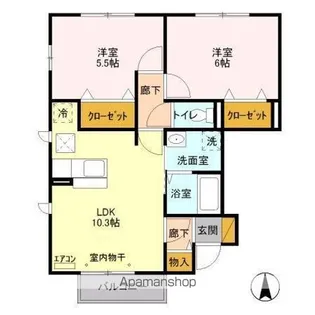 サンルーチェ A【1階】の間取り