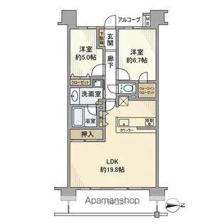 レーベンリヴァーレ スカイ ザ・テラス【2階】の間取り