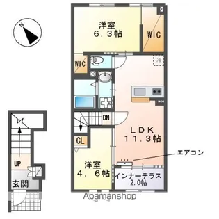 ノイエプルーシア【2階】の間取り