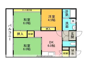 宮之阪ハイツ壱番館【4階】の間取り