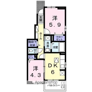 ラ・ポエム【1階】の間取り