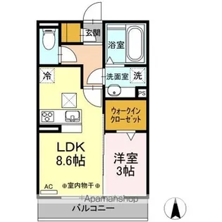 アンビシャス白山【1階】の間取り