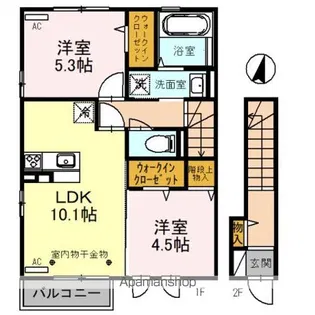 ル・リアン A棟【2階】の間取り