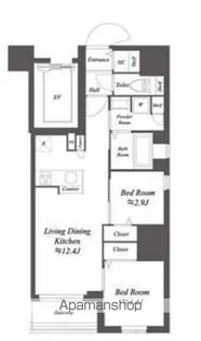 ドゥーエ亀戸Ⅱ【4階】の間取り
