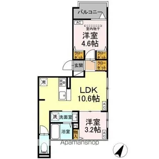 セレスティア柴又III【3階】の間取り