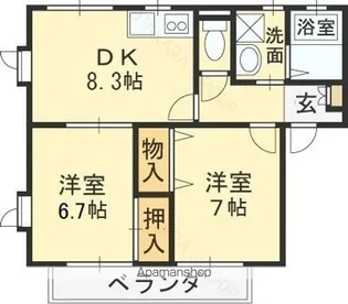 エーディハイツ D【2階】の間取り