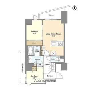 コンフォリア竹ノ塚イースト【3階】の間取り