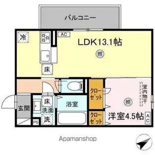 WM新八代 A棟【1階】の間取り