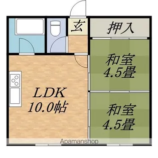 ライラックマンション屯田【2階左号室】の間取り