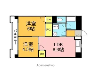 駅北ビル【402号室】の間取り