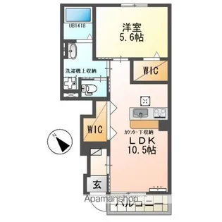 ルナ白羽【1階】の間取り