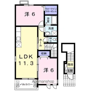 スウィート Ⅱ【2階】の間取り