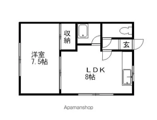 西16条北ハイツ【D号室】の間取り