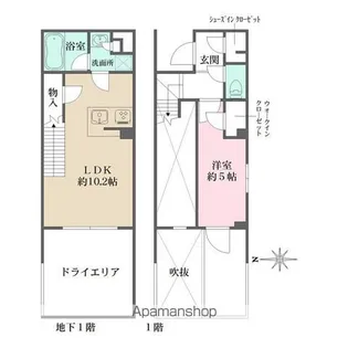 LA PERLA JIYUGAOKAⅡ【1階】の間取り