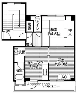 ビレッジハウス金ヶ崎1号棟【402号室】の間取り