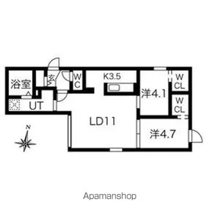 LIVEASE KITAMARUYAMA(リヴィースキタマルヤマ【2階】の間取り