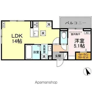 セレスティア松葉町【1階】の間取り