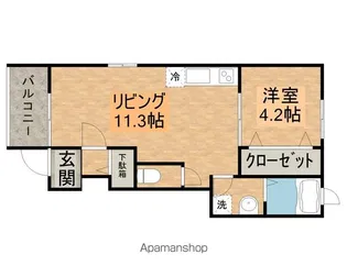 アルティメット三川B棟【101号室】の間取り
