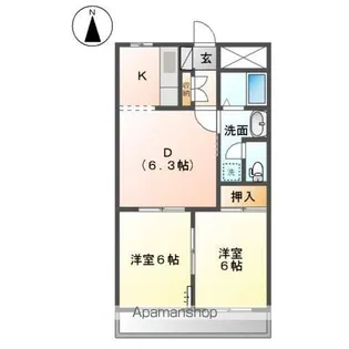 メゾンリヴィエールFUJI【2階】の間取り