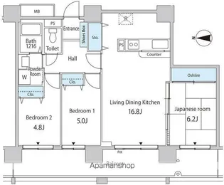 セルリアンホームズ勝どき【12階】の間取り
